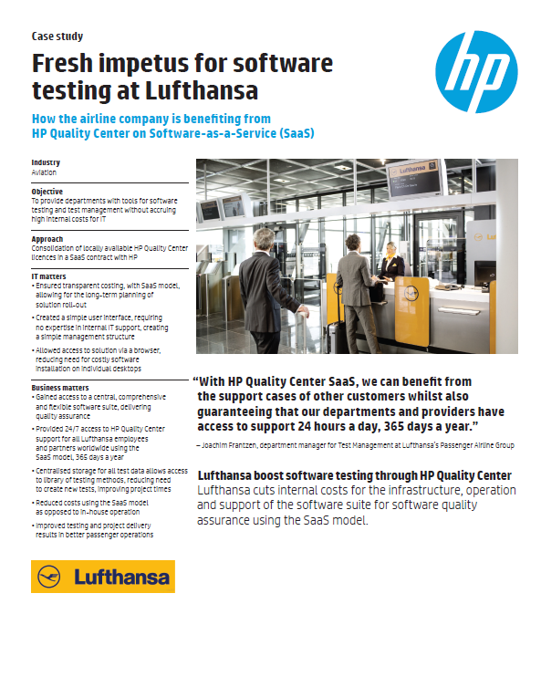Case study: Fresh impetus for software testing at Lufthansa