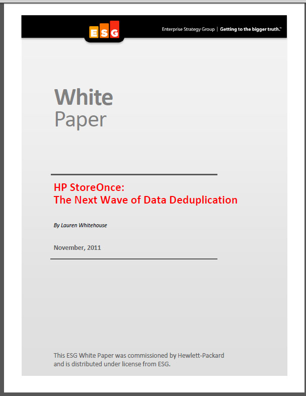 HP StoreOnce: The Next Wave of Data Deduplication
