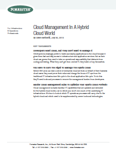 Cloud Management In A Hybrid Cloud World