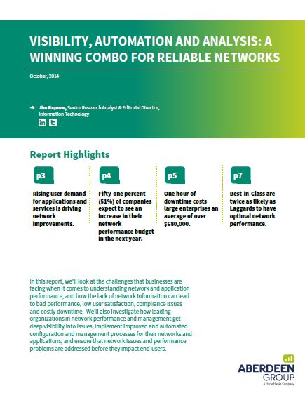 Visibility, automation and analysis: a winning combo for reliable networks