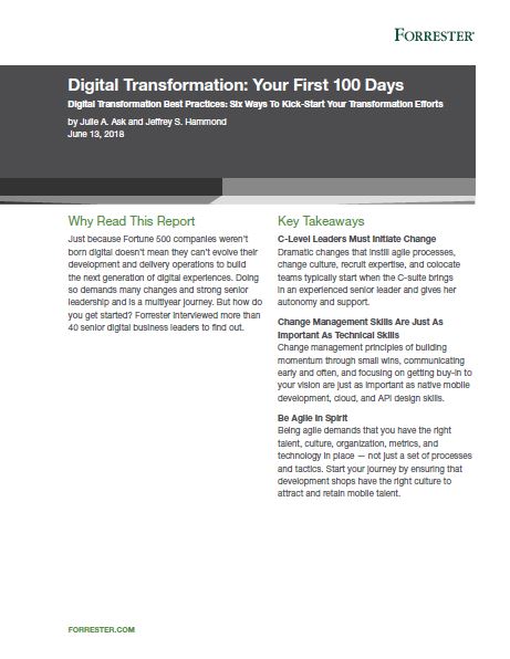 Forrester – Digital Transformation: Your First 100 Days