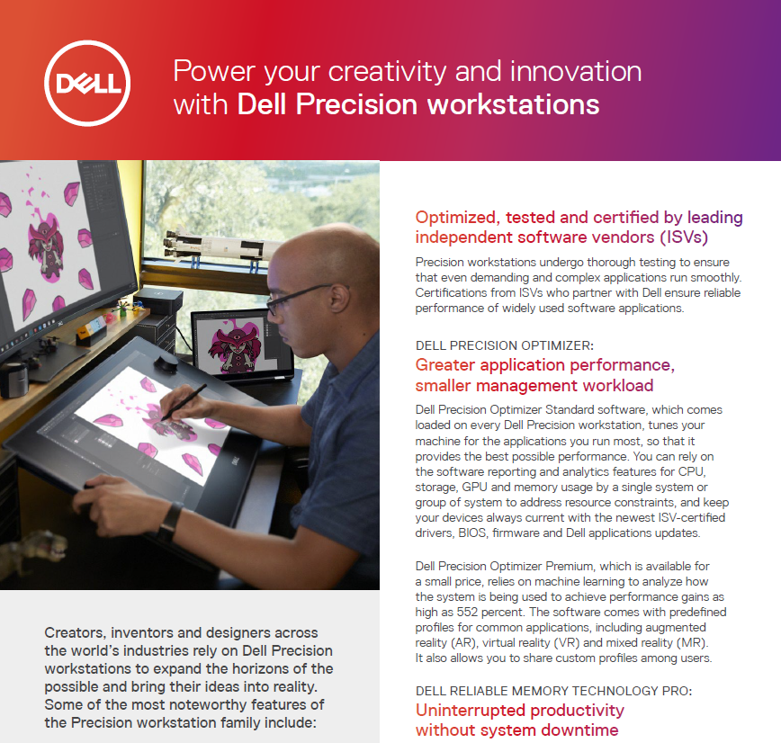 Power your creativity and innovation with Dell Precision workstations