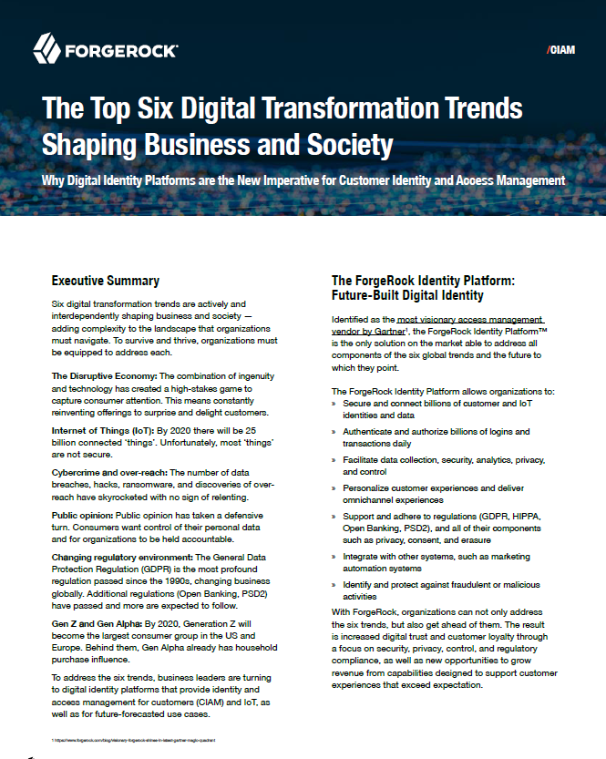 The top six digital transformation trends shaping business and society