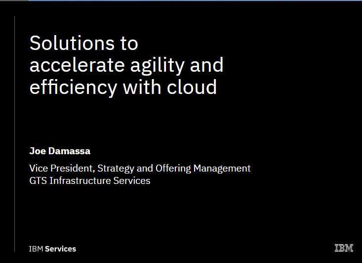 Solutions to accelerate agility and efficiency with cloud