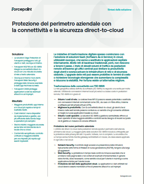 Protezione del perimetro aziendale con la connettività e la sicurezza direct-to-cloud