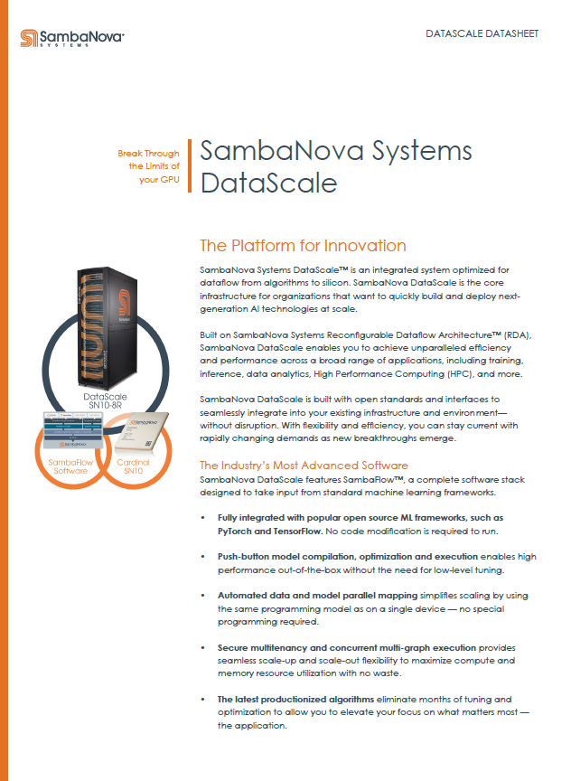 SambaNova Systems DataScale