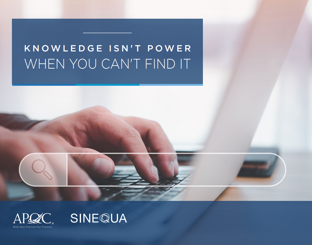 Knowledge isn´t power when you can´t find it