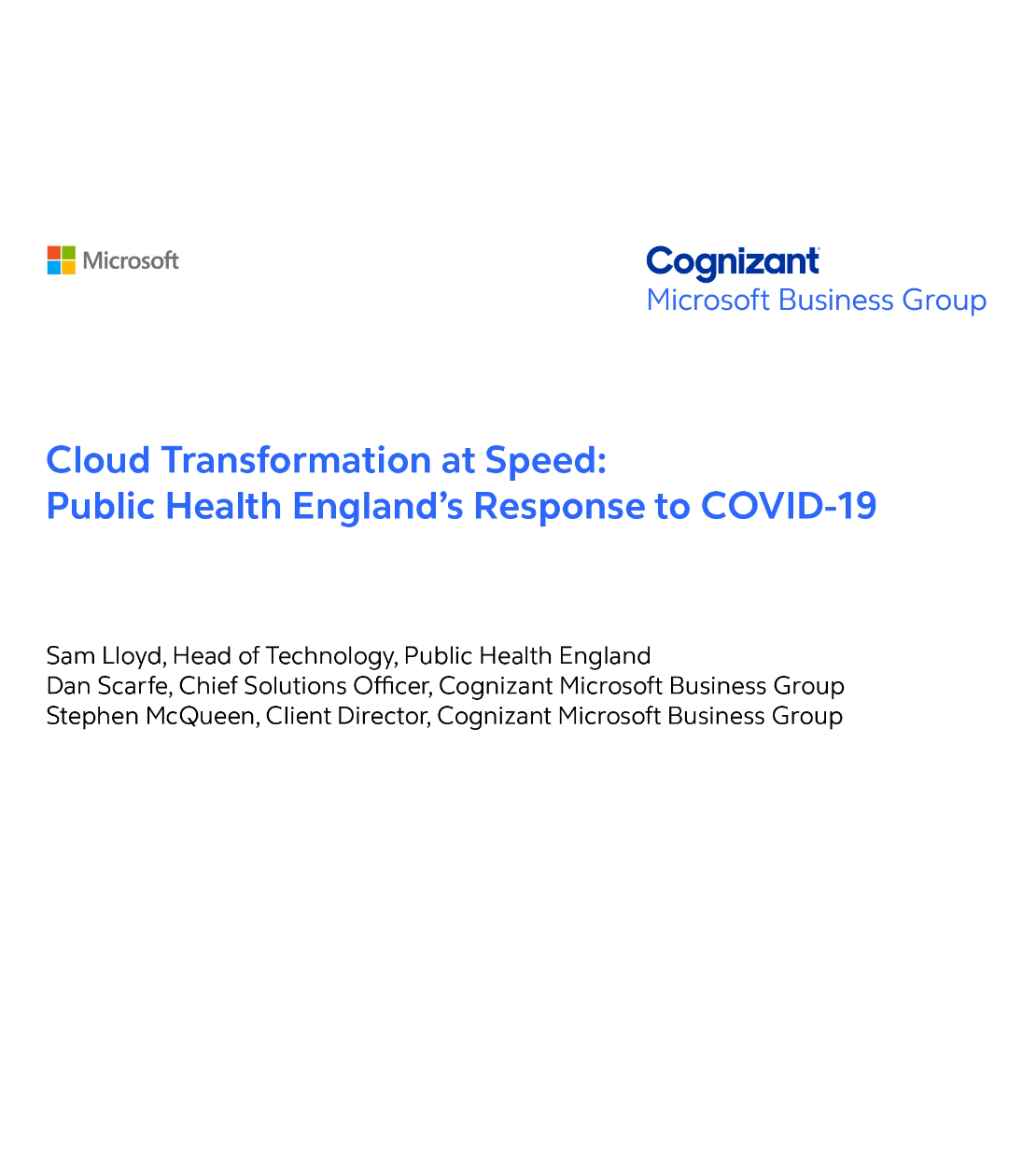 Cloud Transformation at Speed: PHE (UKHSA)’s Response to Covid-19
